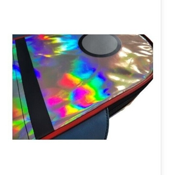 NASA Adjustable Youth Hat Baseball Cap & Iridescent Rocket Ship Vinyl Backpack - Picture 2 of 10